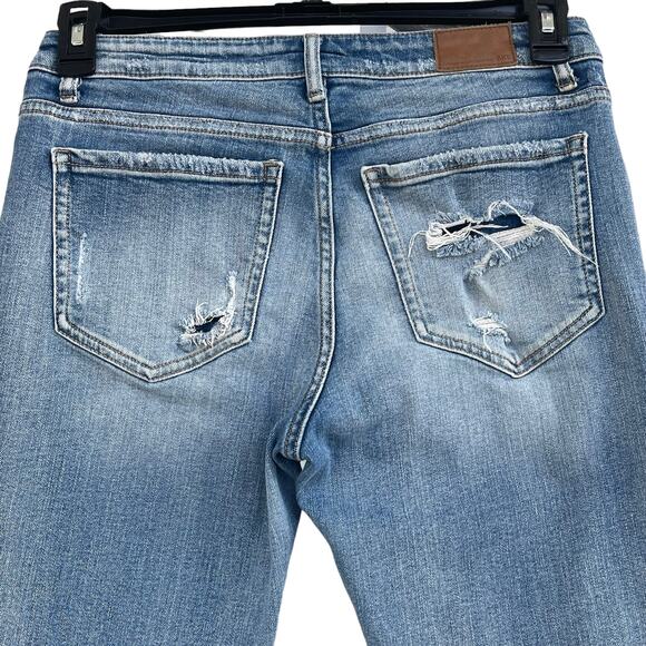 Cowgirl Tuff SZ W29xL33 Festival Trouser Flare Jeans Mid-Rise Stretch Distressed - Picture 6 of 13